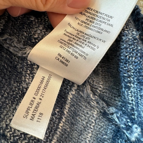 Polo RALPH LAUREN Womens Knit Sweater Blue Aztec Pattern size SP - Picture 6 of 6